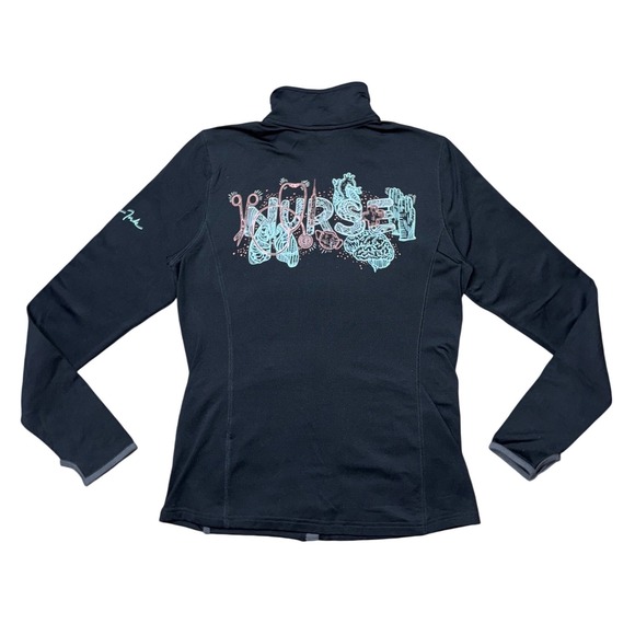 Artery Ink Sport-Tek Ladies Nurse Stethoscope Graphic Full Zip Jacket Black Sz S - Picture 2 of 15